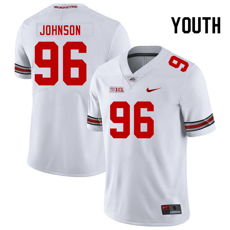 Youth Ohio State Buckeyes #96 Collin Johnson White Authentic College Stitched Football Jersey 23SJ041IR